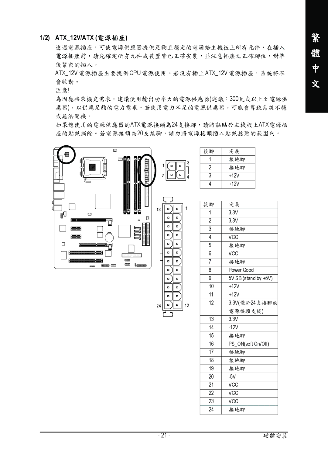 Gigabyte GA-8I915P manual ATX12V/ATX 