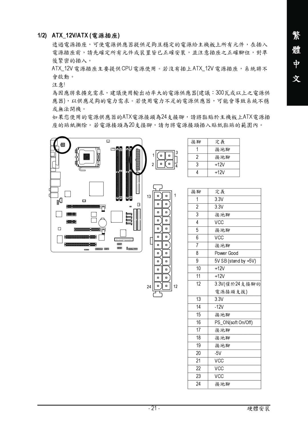 Gigabyte GA-8I915P manual 1/2 ATX12V/ATX, ATX12V CPU ATX12V 