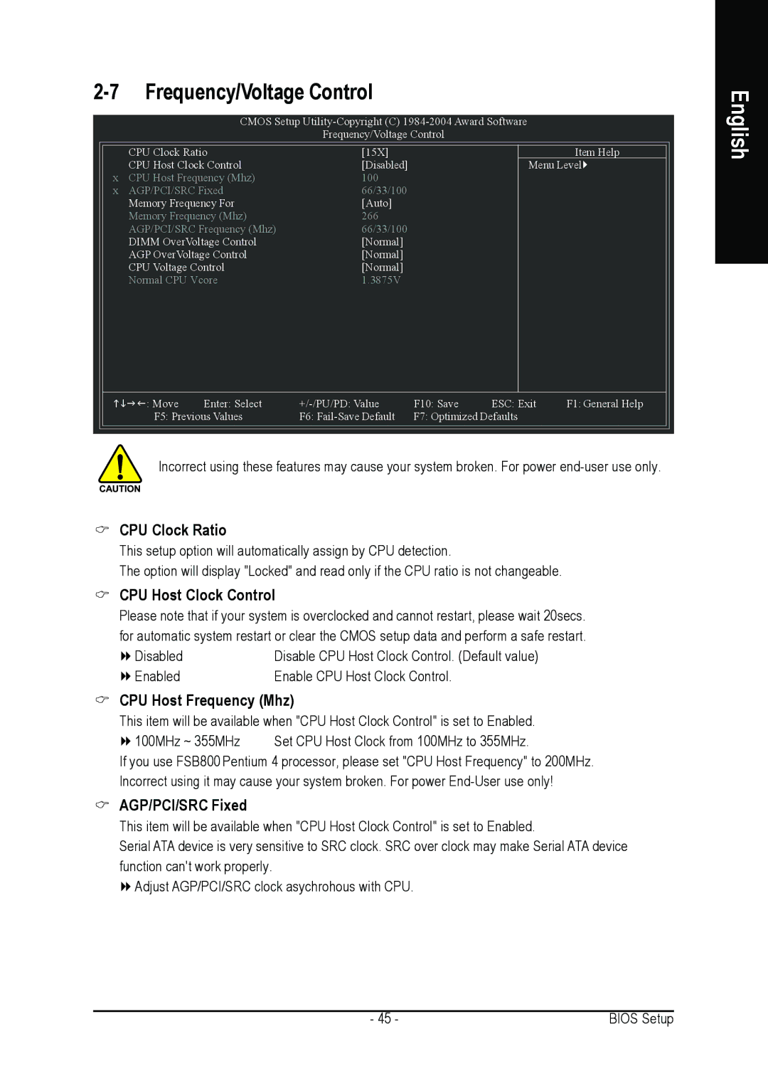 Gigabyte GA-8IP775 Series Frequency/Voltage Control, CPU Clock Ratio, CPU Host Clock Control, CPU Host Frequency Mhz 