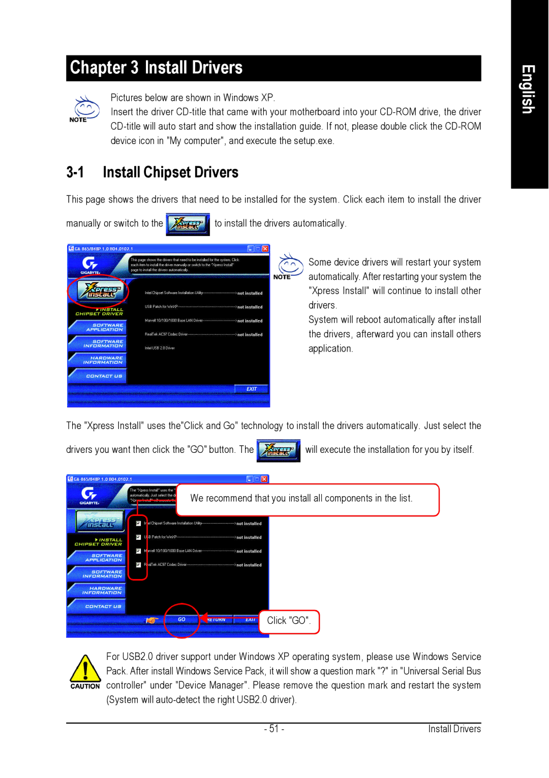 Gigabyte GA-8IP775 Series user manual Install Drivers, Install Chipset Drivers 