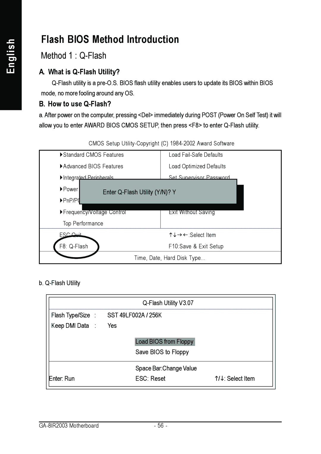 Gigabyte GA-8IR2003 manual Flash Bios Method Introduction, What is Q-Flash Utility?, How to use Q-Flash? 