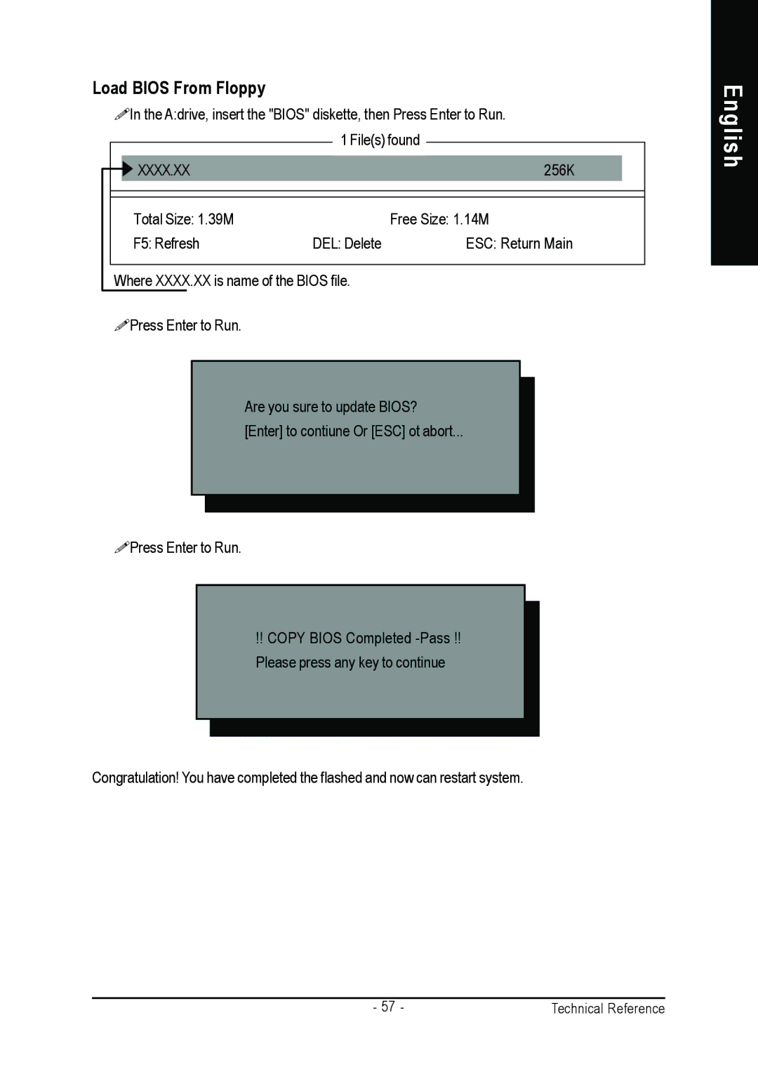 Gigabyte GA-8IR2003 manual Load Bios From Floppy, Xxxx.Xx 