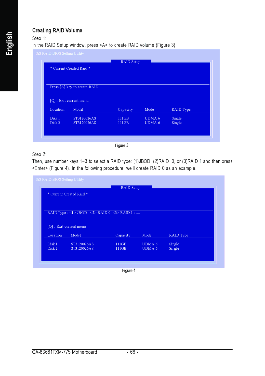 Gigabyte GA-8S661FXM-775 user manual Creating RAID Volume 