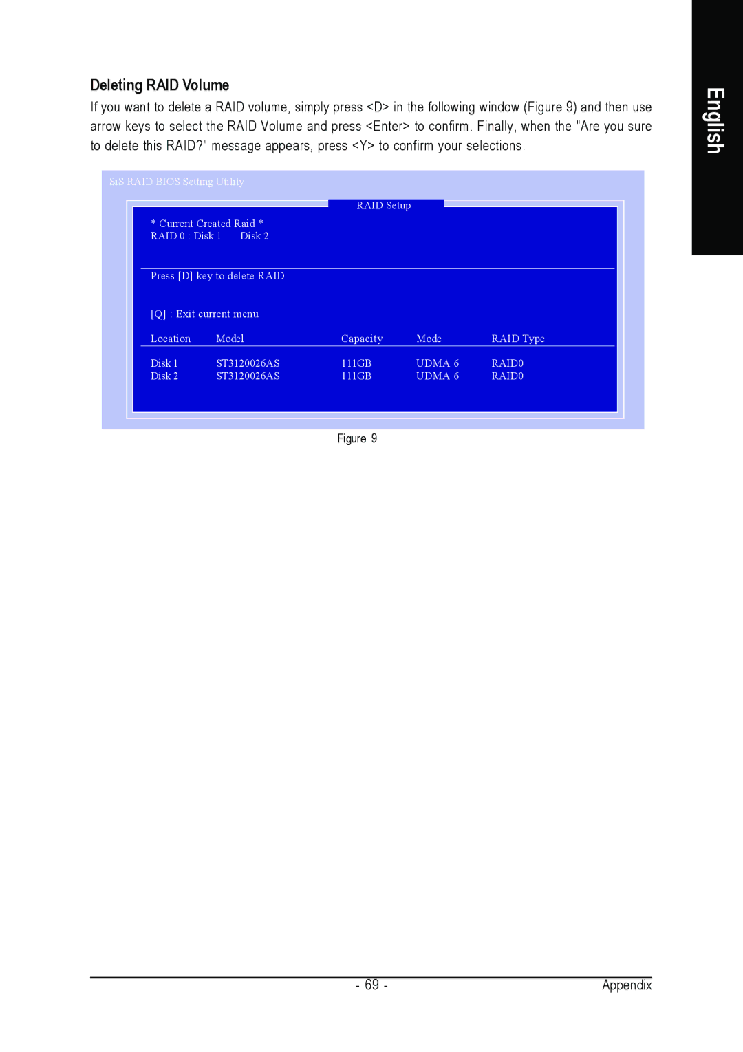 Gigabyte GA-8S661FXM-775 user manual Deleting RAID Volume 