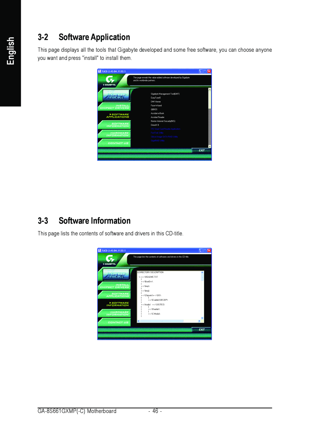 Gigabyte GA-8S661GXMP user manual Software Application, Software Information 