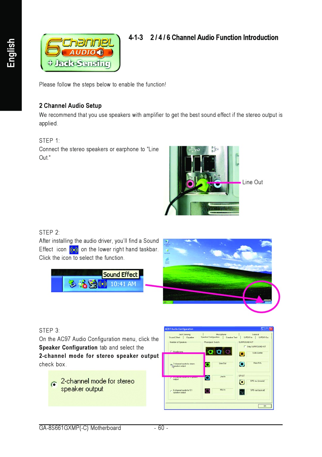 Gigabyte GA-8S661GXMP user manual 3 2 / 4 / 6 Channel Audio Function Introduction, Channel Audio Setup 