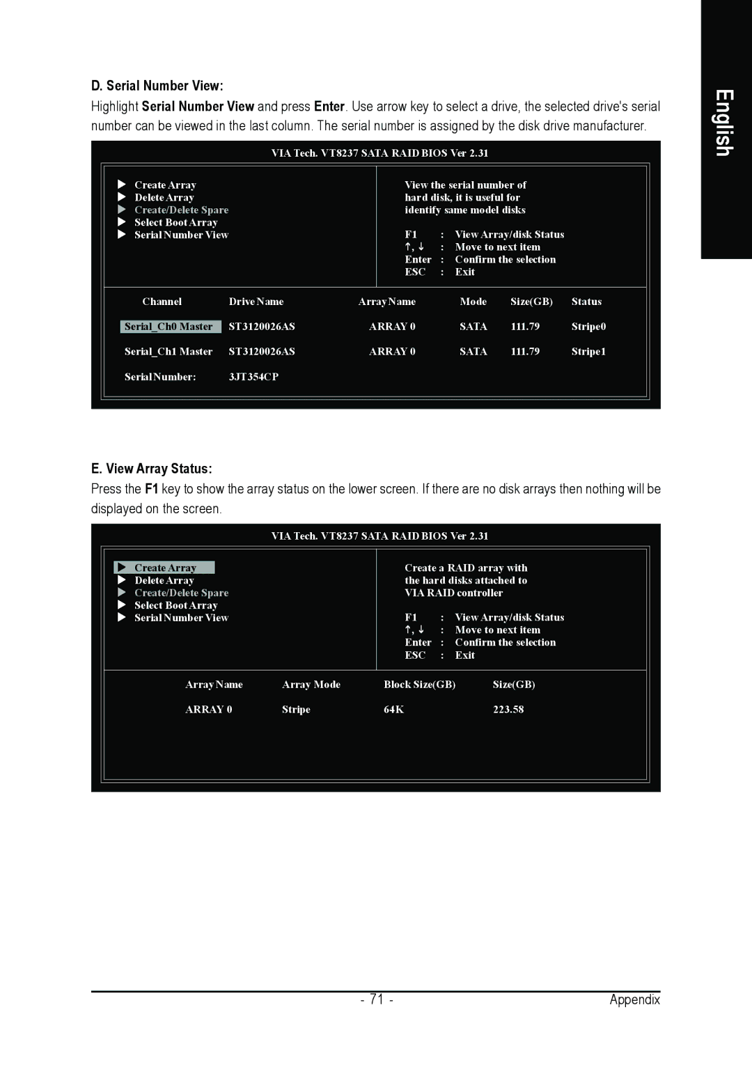 Gigabyte GA-8VM800M-775 user manual Serial Number View 