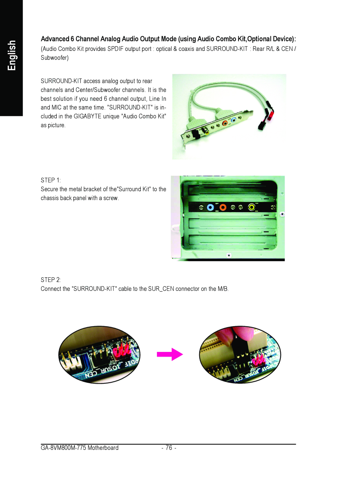 Gigabyte GA-8VM800M-775 user manual English 