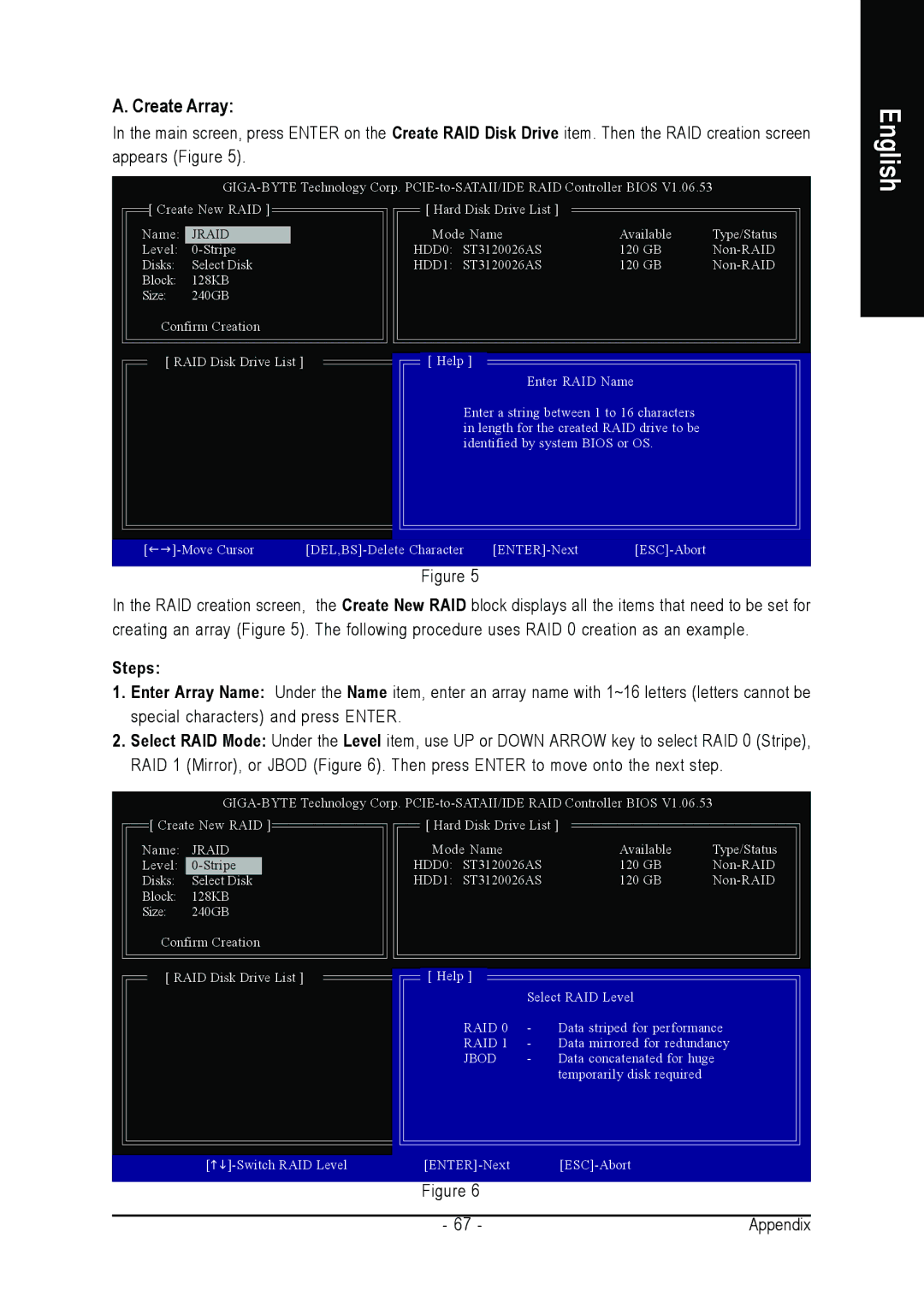 Gigabyte GA-965GM-S2, GA-965GM-DS2 user manual Create Array, Steps 