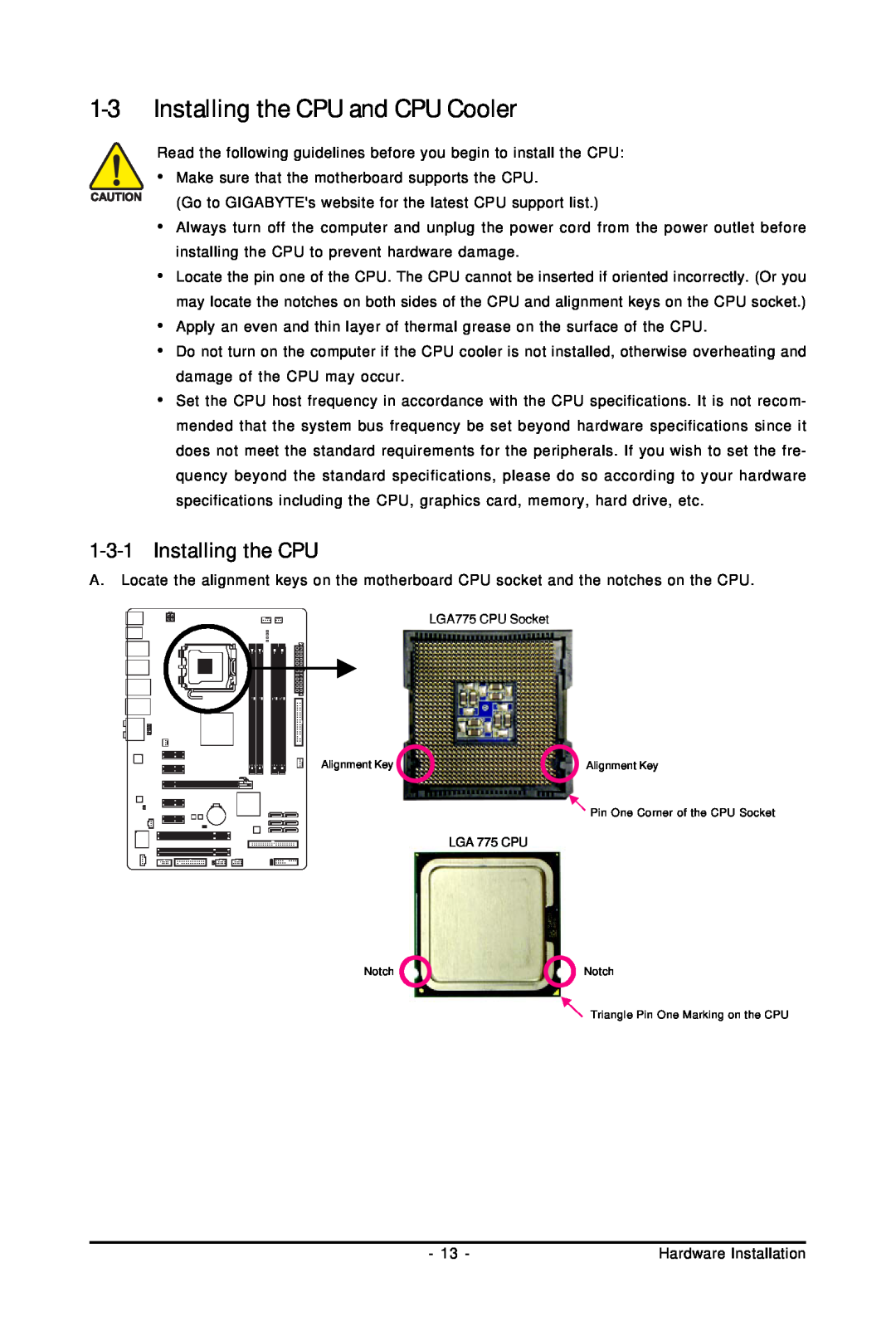 Gigabyte GA-EP45-UD3LR user manual Installing the CPU and CPU Cooler 