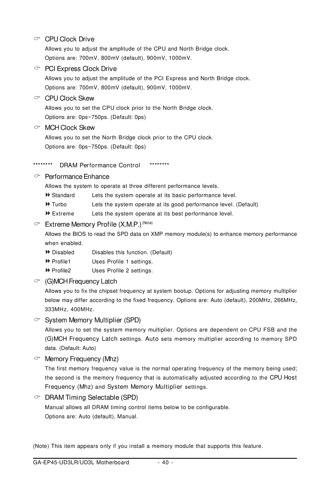 Gigabyte GA-EP45-UD3LR CPU Clock Drive, PCI Express Clock Drive, CPU Clock Skew, MCH Clock Skew, Performance Enhance 