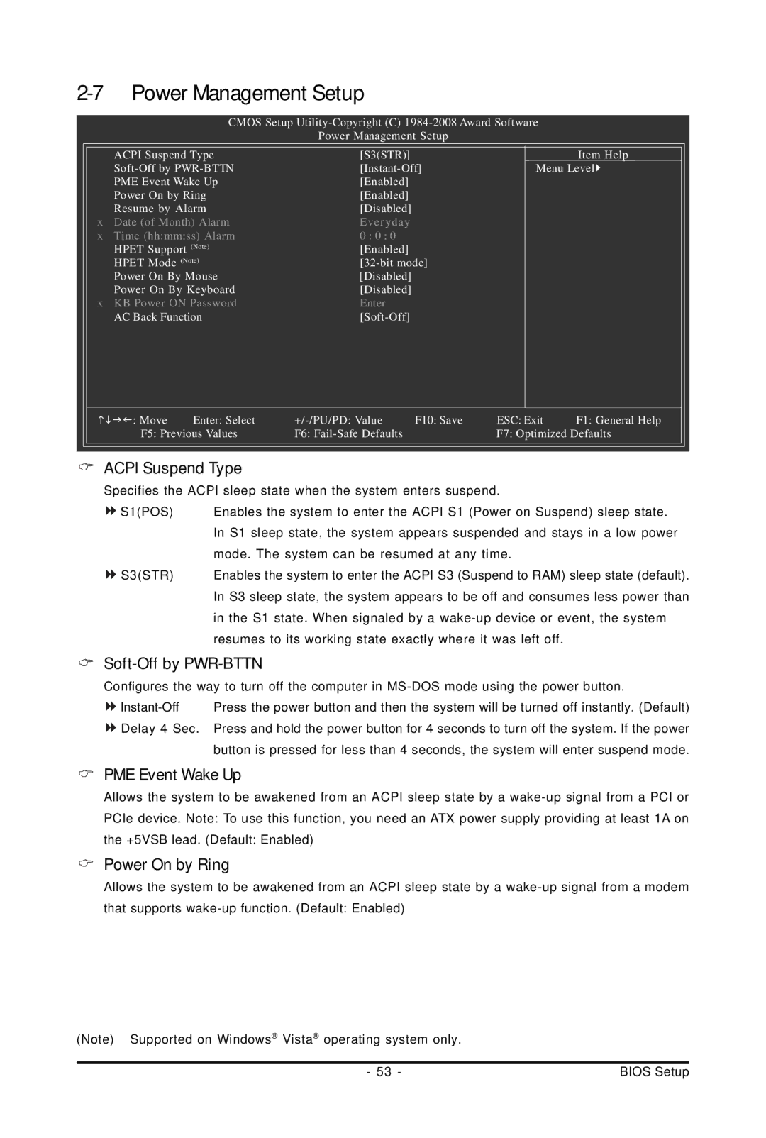 Gigabyte GA-EP45-UD3LR user manual Soft-Off by PWR-BTTN, PME Event Wake Up, Power On by Ring 