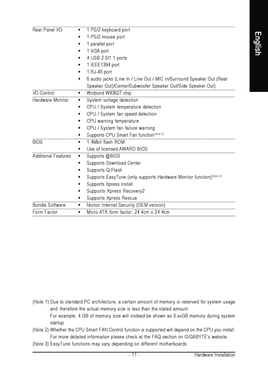 Gigabyte GA-K8N51GMF-9-RH user manual 4Mbit flash ROM 