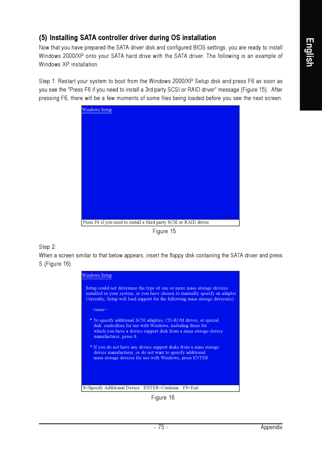 Gigabyte GA-K8N51PVM9-RH user manual Installing Sata controller driver during OS installation 