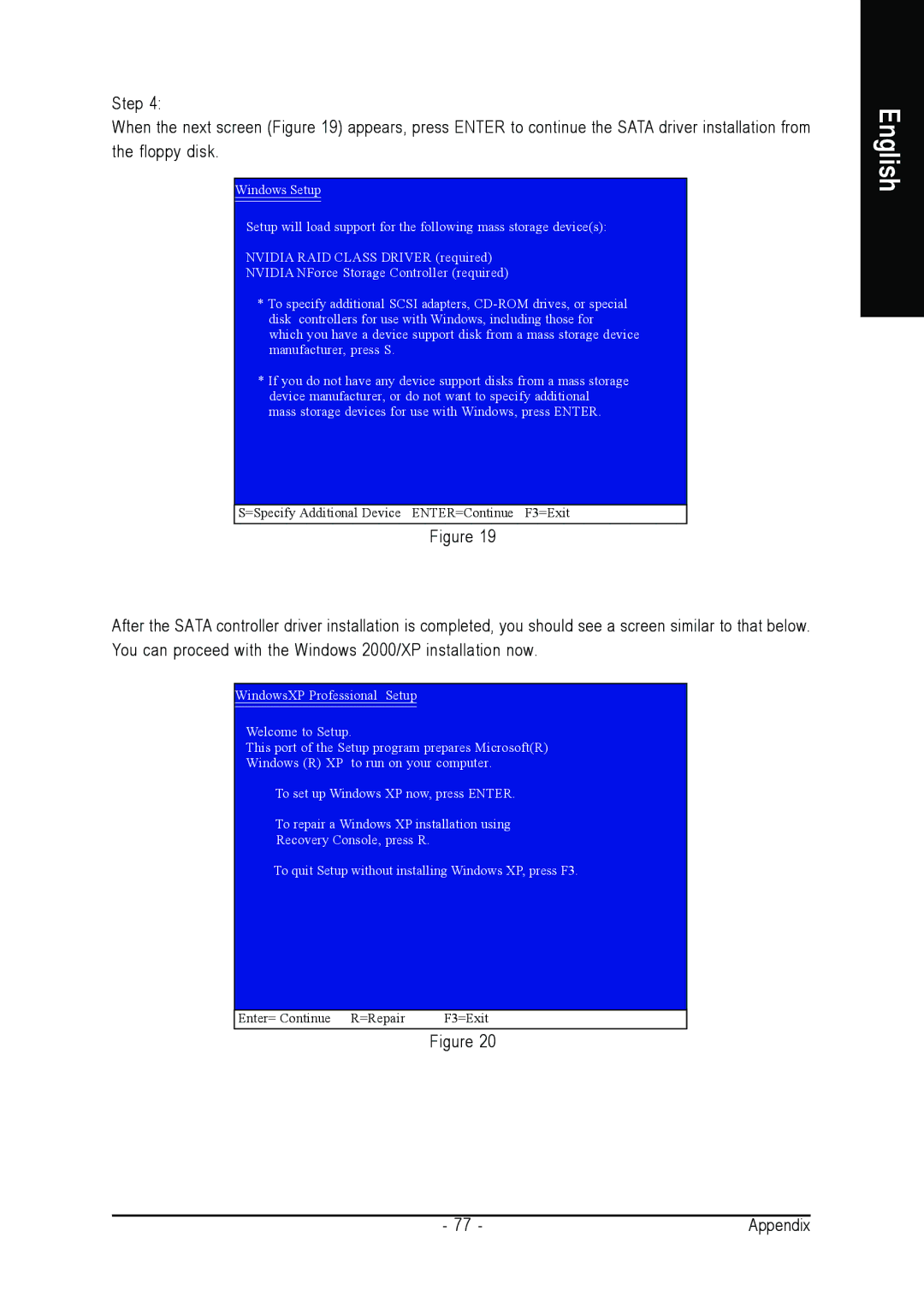 Gigabyte GA-K8N51PVM9-RH user manual Enter= Continue R=Repair F3=Exit 