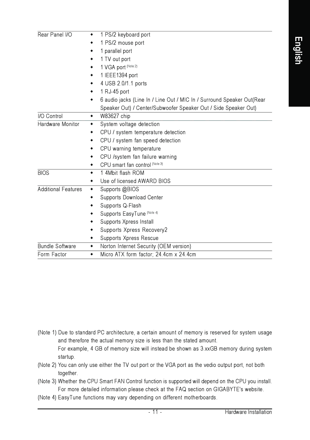 Gigabyte GA-K8N51PVMT-9-RH user manual 4Mbit flash ROM 