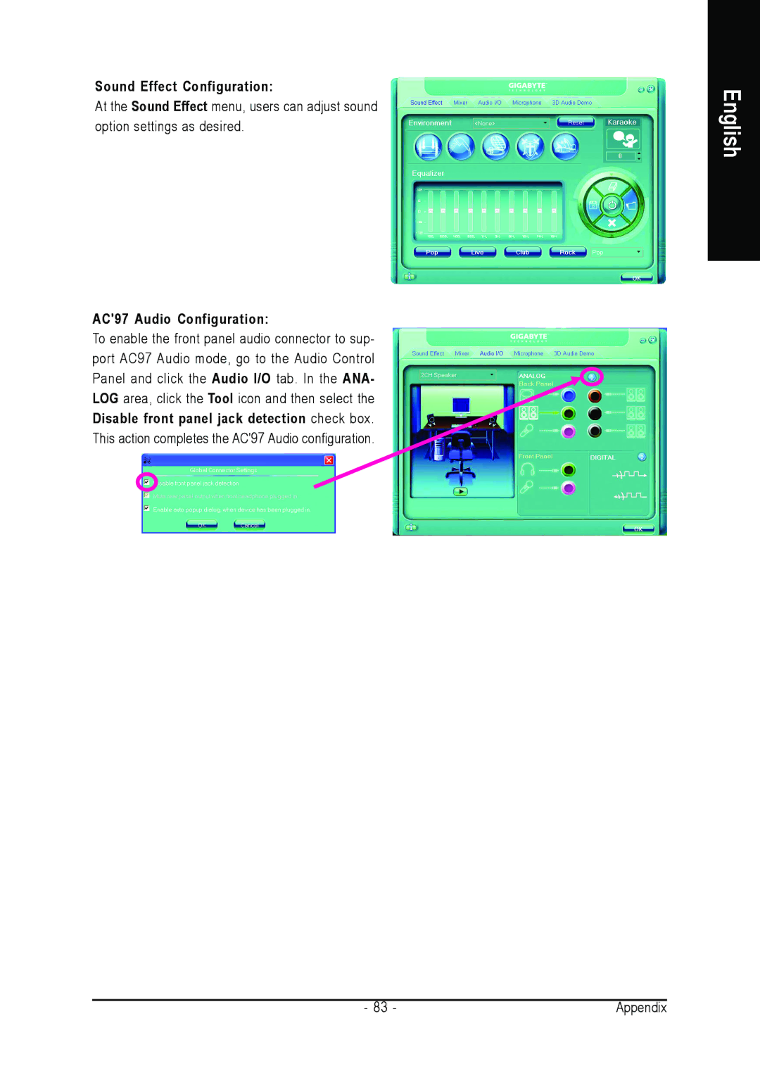 Gigabyte GA-K8N51PVMT-9-RH user manual Sound Effect Configuration 