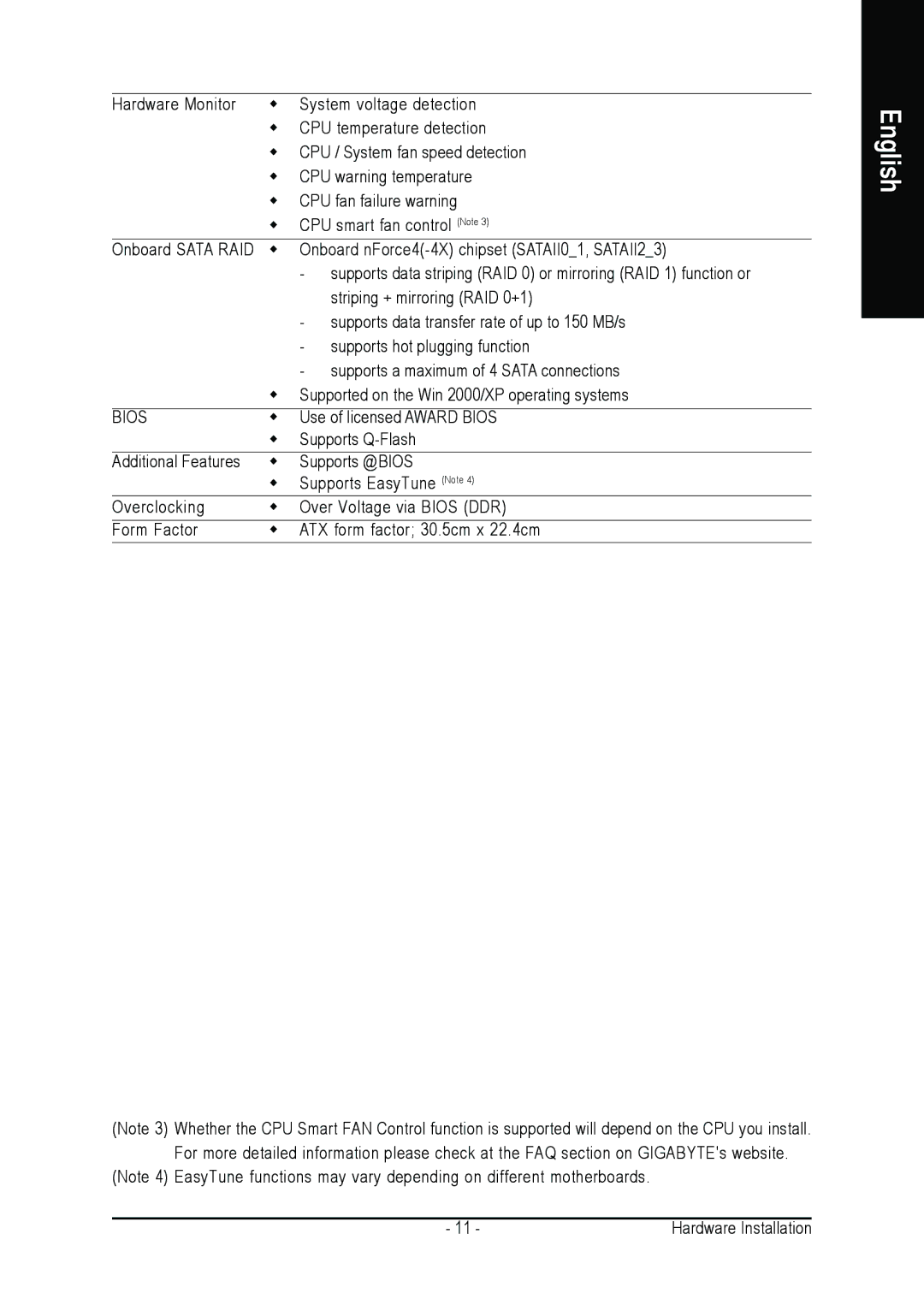 Gigabyte GA-K8NE-RH user manual Use of licensed Award Bios 