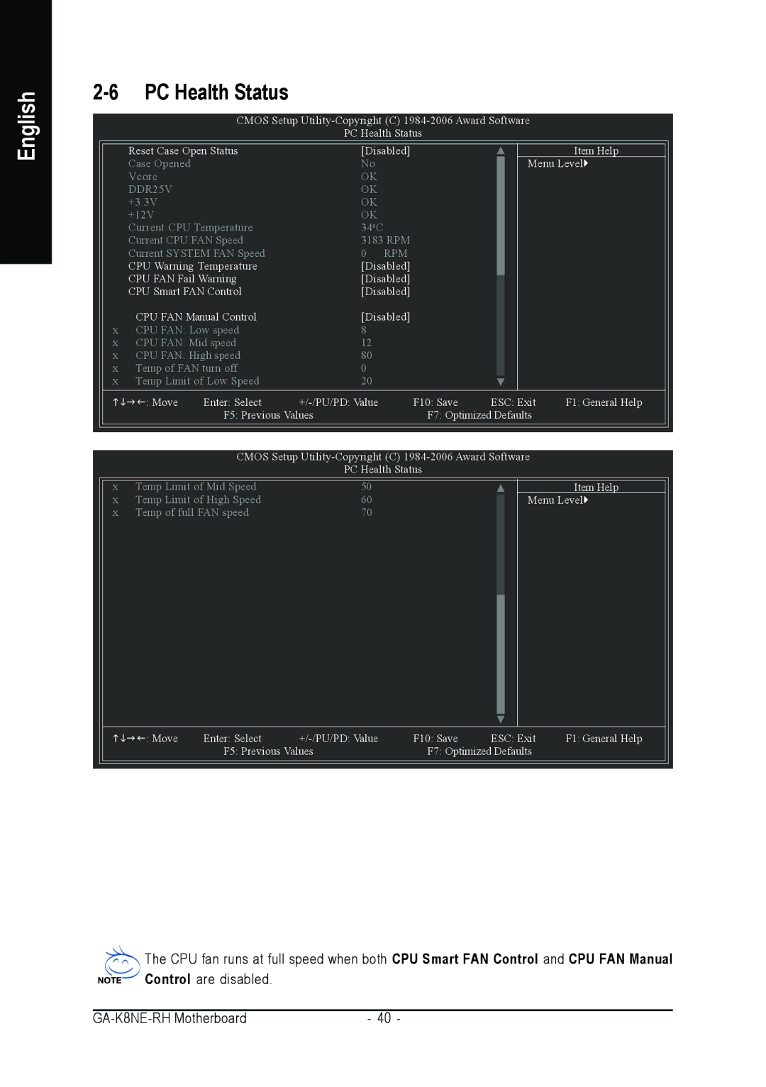 Gigabyte GA-K8NE-RH user manual PC Health Status, DDR25V 