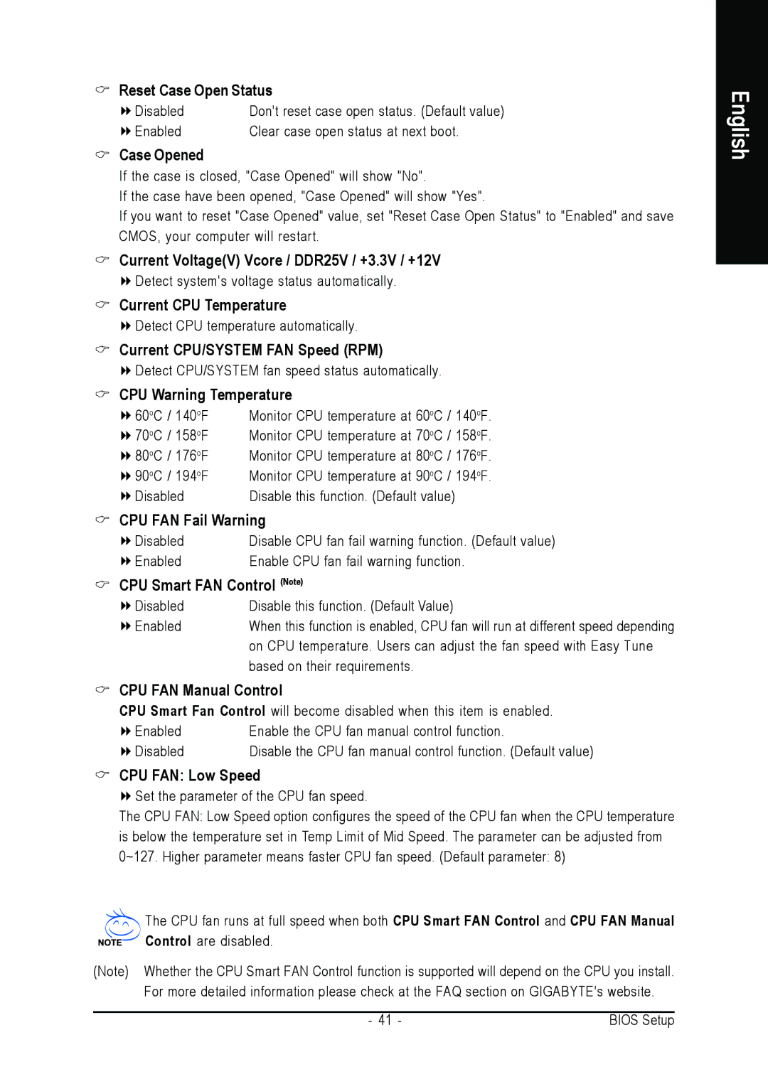 Gigabyte GA-K8NE-RH Reset Case Open Status, Case Opened, Current VoltageV Vcore / DDR25V / +3.3V / +12V, CPU FAN Low Speed 