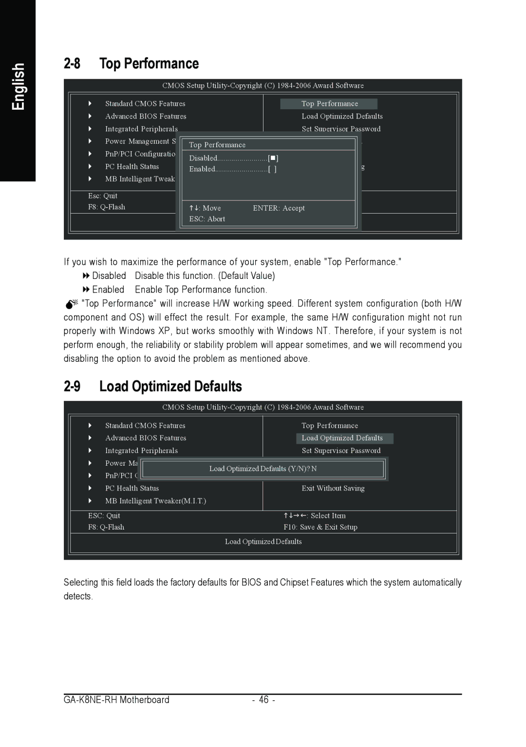 Gigabyte GA-K8NE-RH user manual Top Performance 