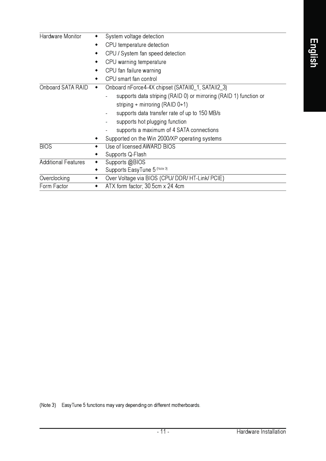 Gigabyte GA-K8NE user manual Use of licensed Award Bios 