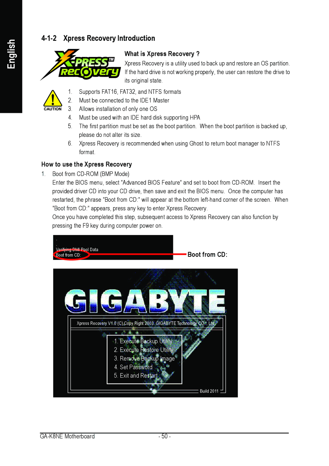 Gigabyte GA-K8NE user manual Xpress Recovery Introduction, What is Xpress Recovery ?, How to use the Xpress Recovery 