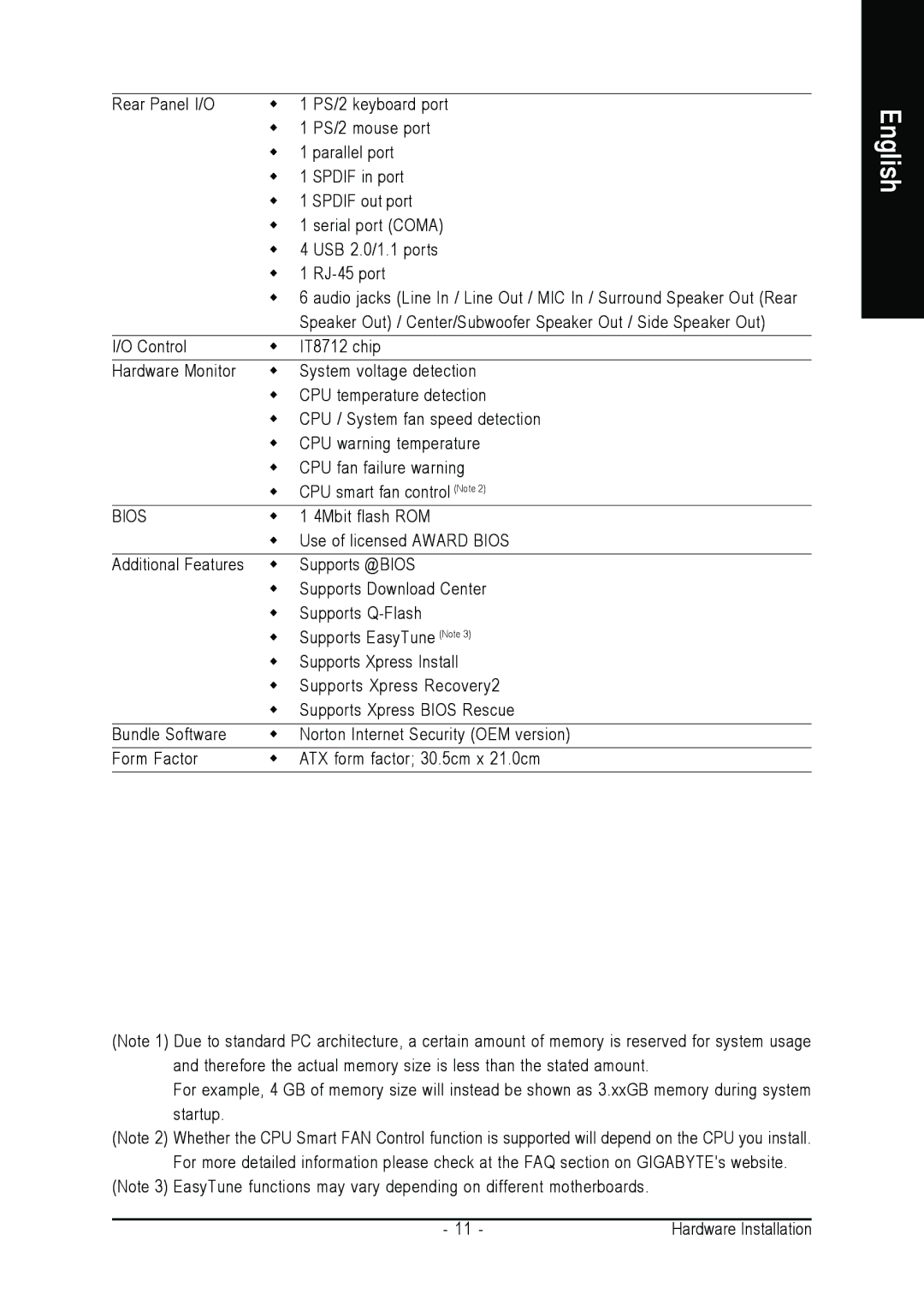 Gigabyte GA-K8NF-9-RH user manual 4Mbit flash ROM 