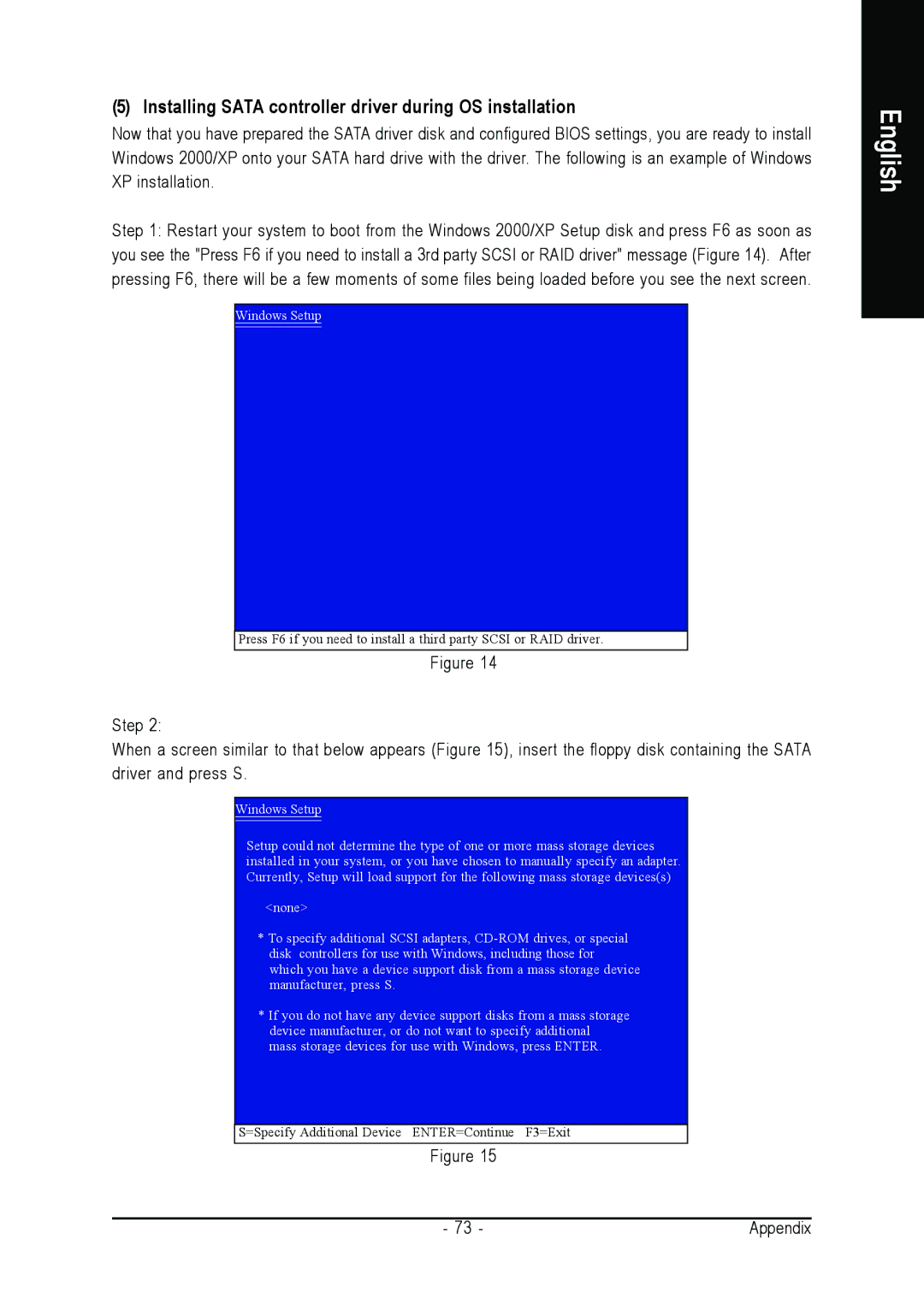 Gigabyte GA-K8NF-9-RH user manual Installing Sata controller driver during OS installation 