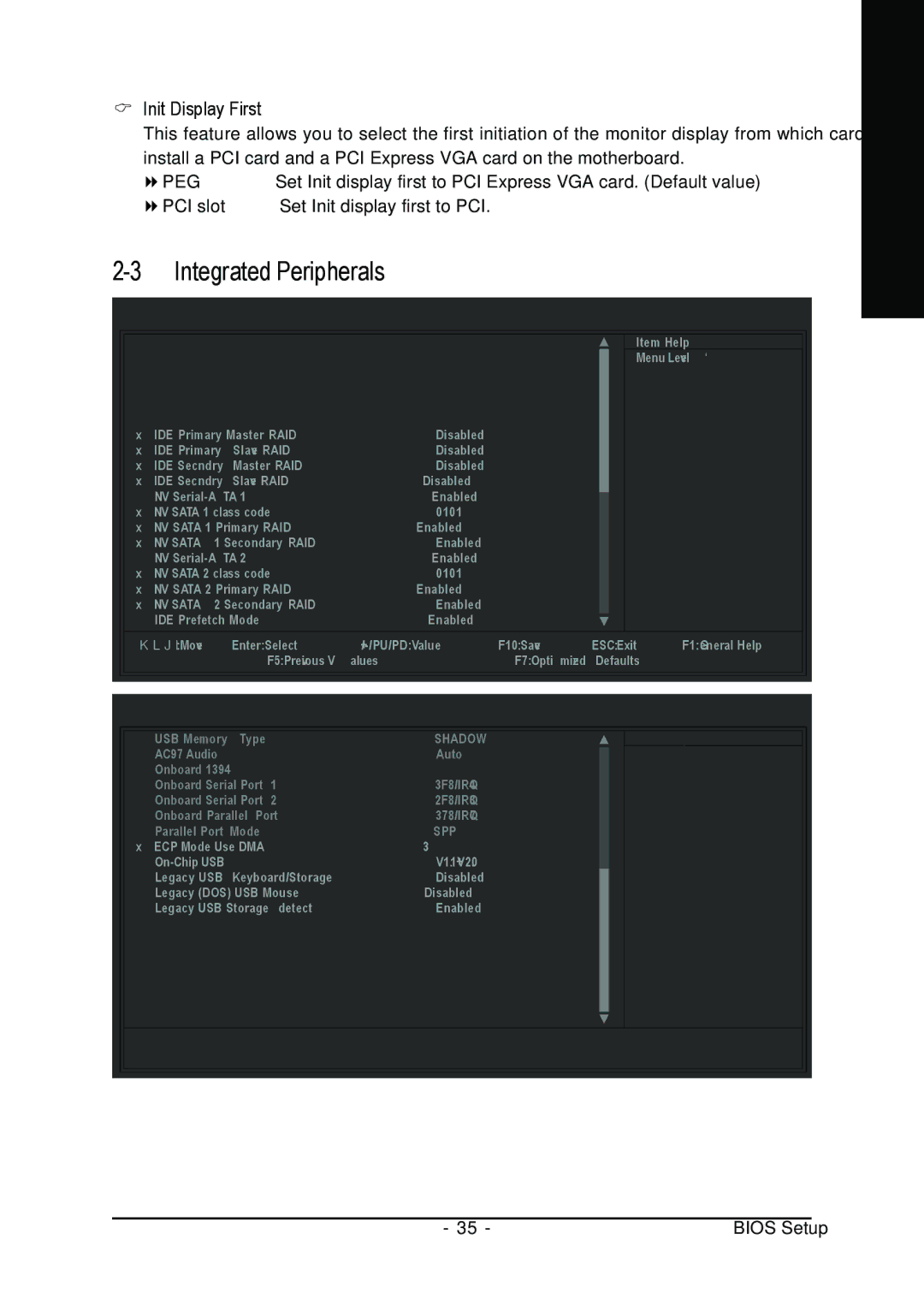 Gigabyte GA-K8NMF-9 user manual Integrated Peripherals, Init Display First 