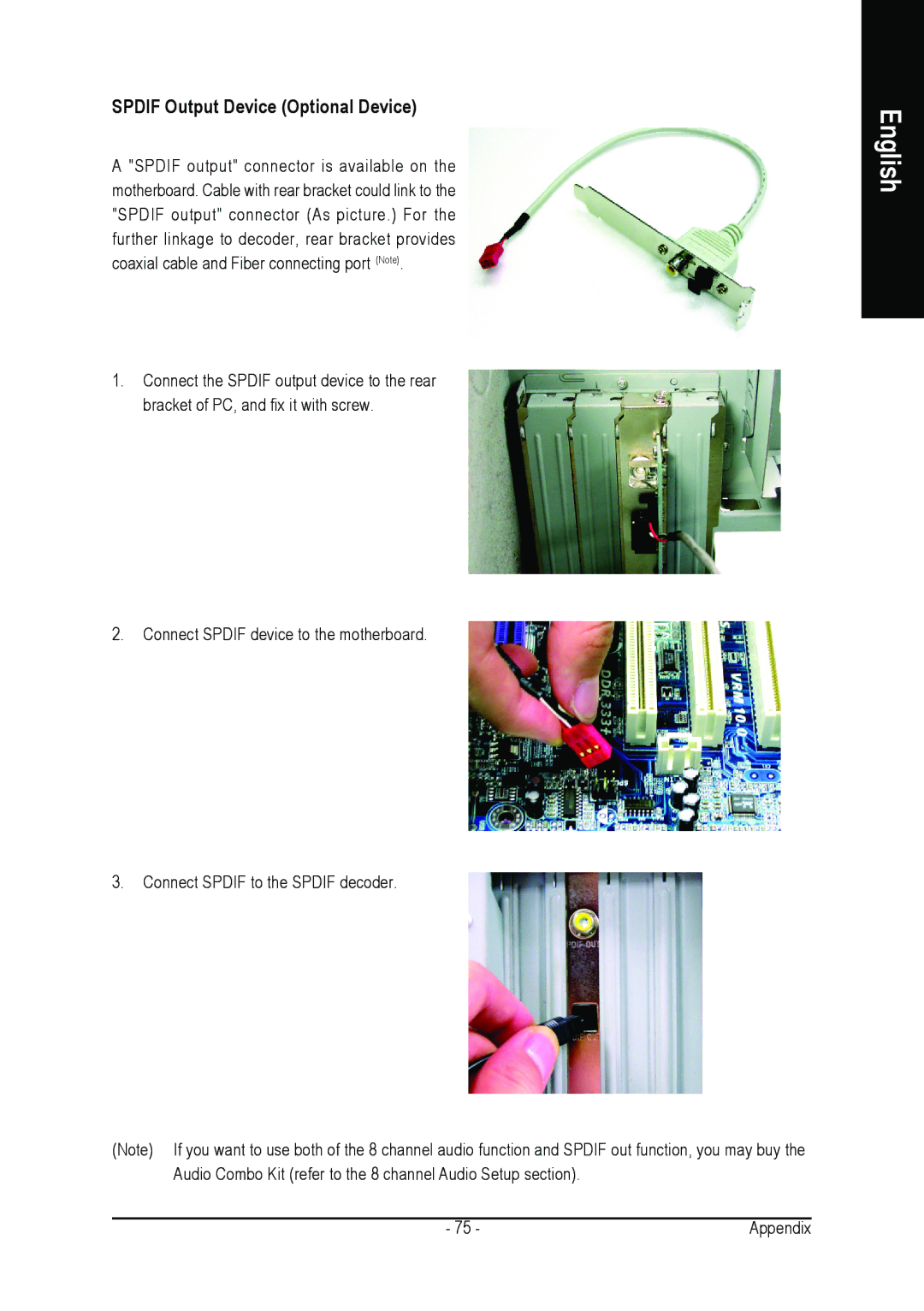 Gigabyte GA-K8NMF-9 user manual Spdif Output Device Optional Device 