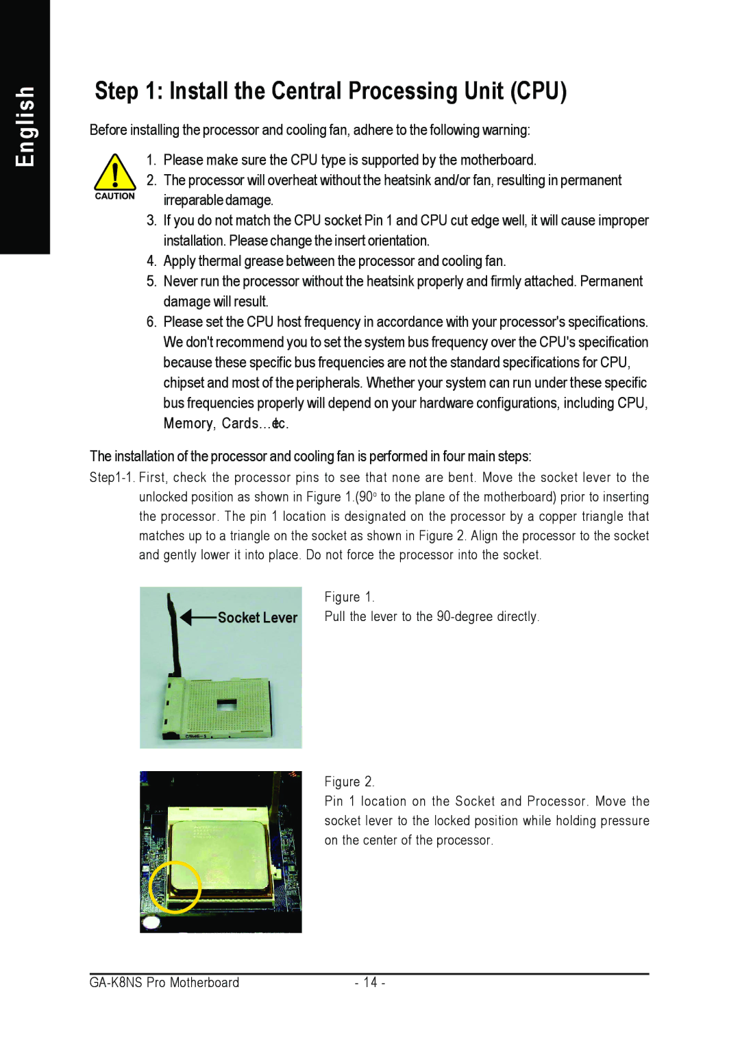 Gigabyte GA-K8NS Pro user manual Install the Central Processing Unit CPU 