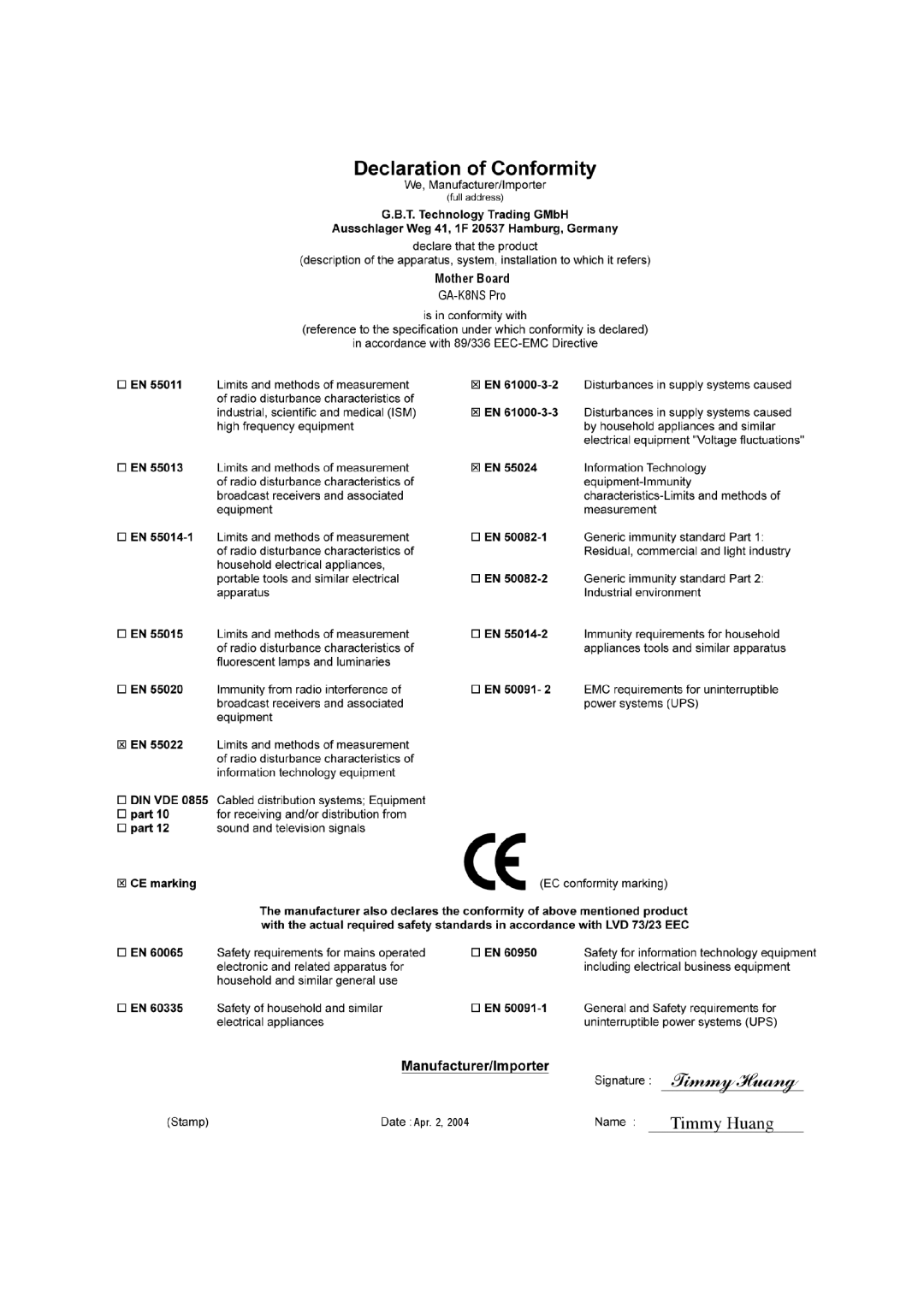 Gigabyte GA-K8NS Pro user manual Mother Board 