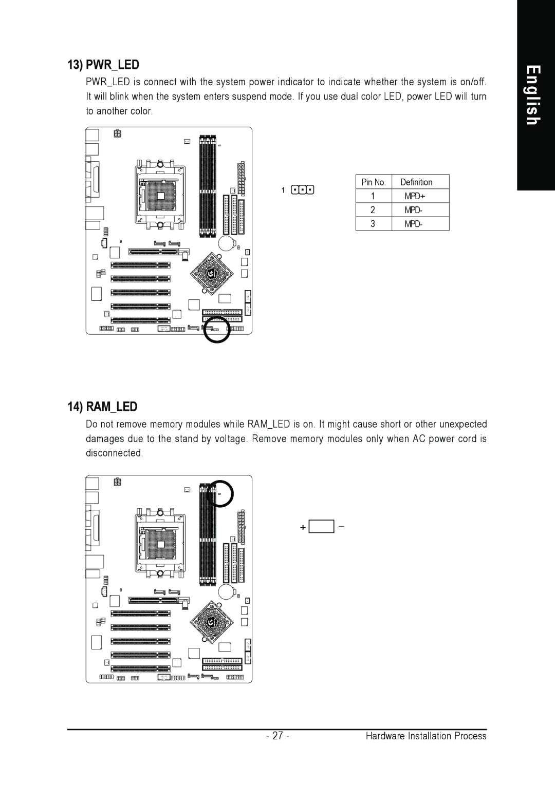 Gigabyte GA-K8NS Pro user manual Pwrled 