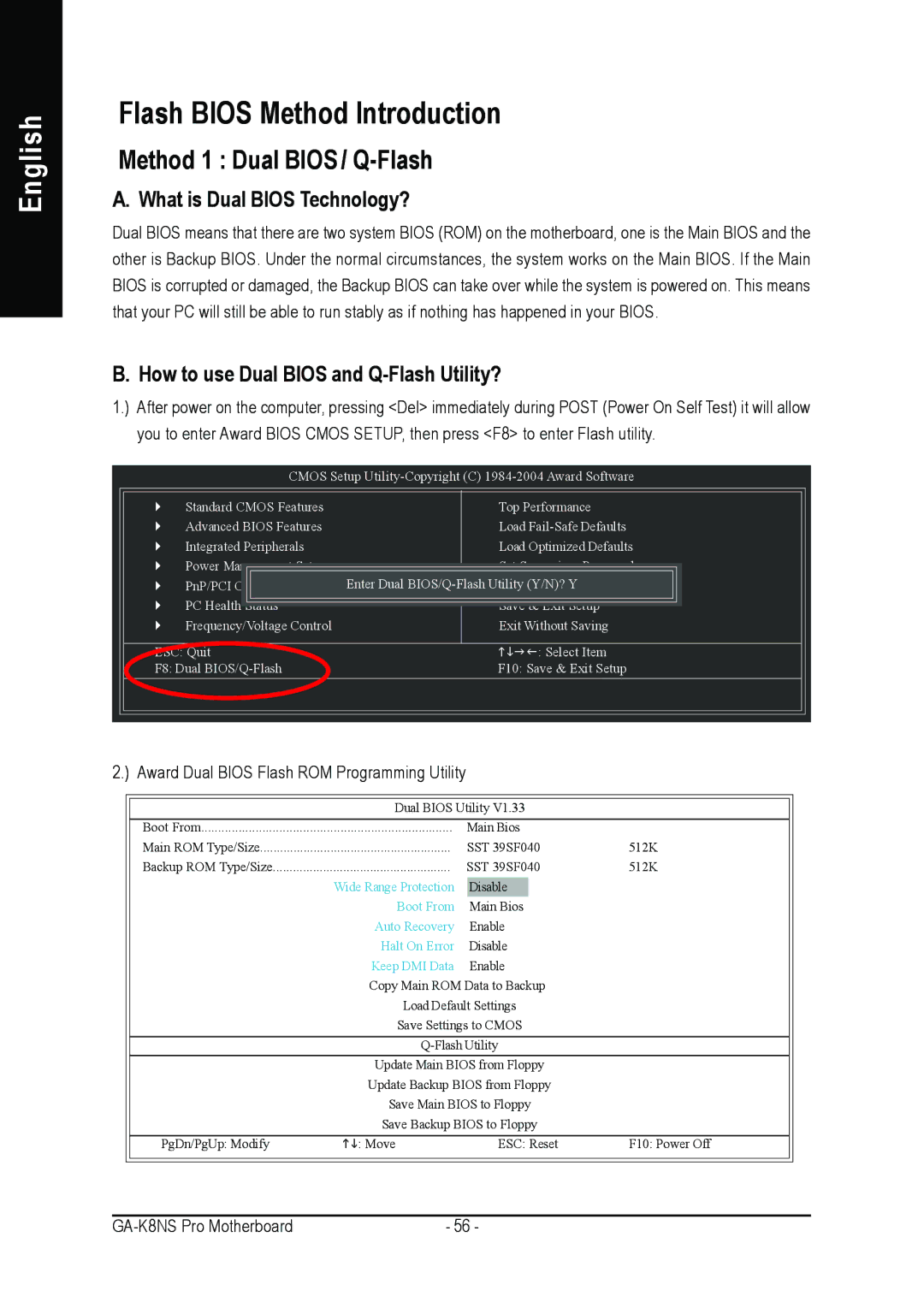 Gigabyte GA-K8NS Pro user manual Flash Bios Method Introduction, What is Dual Bios Technology? 