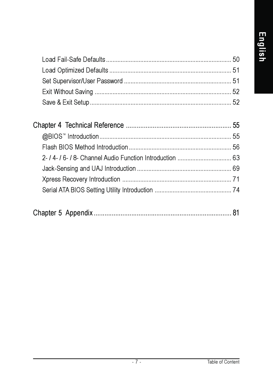 Gigabyte GA-K8NS Pro user manual Table of Content 