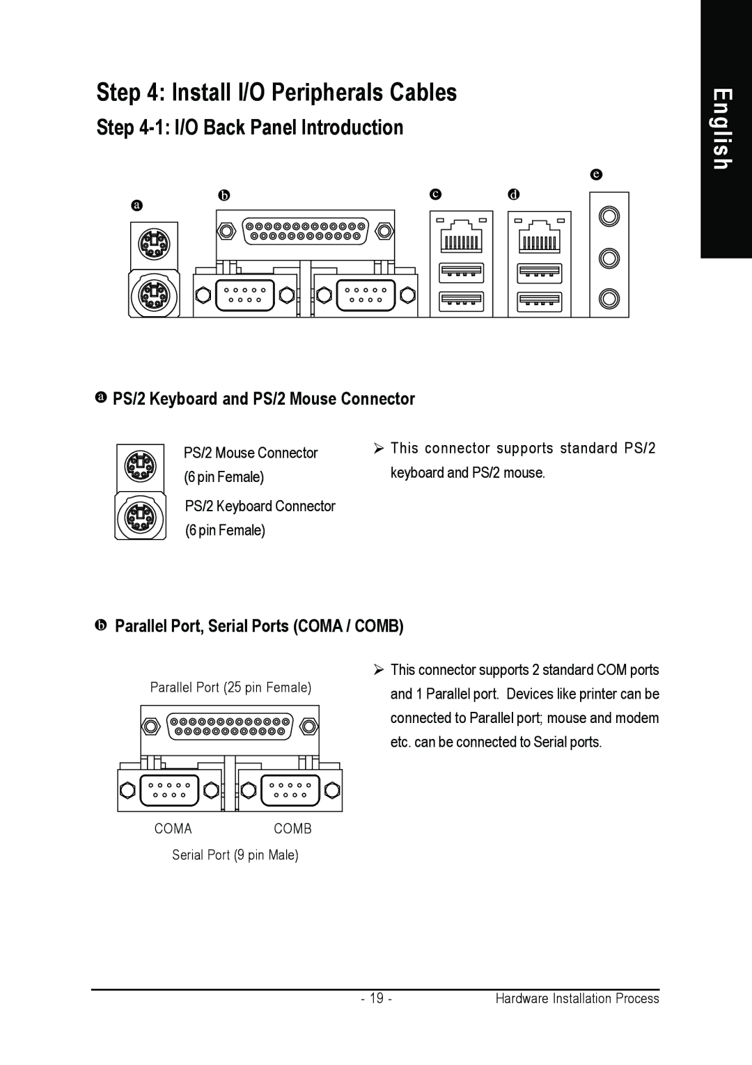 Gigabyte GA-K8NS ULTRA-939 user manual Install I/O Peripherals Cables, PS/2 Keyboard and PS/2 Mouse Connector 