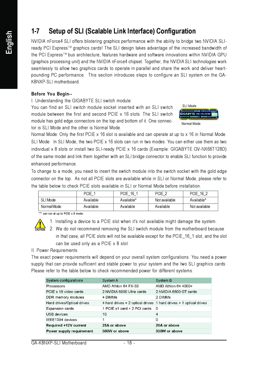 Gigabyte GA-K8NXP-SLI user manual Setup of SLI Scalable Link Interface Configuration, Before You Begin 