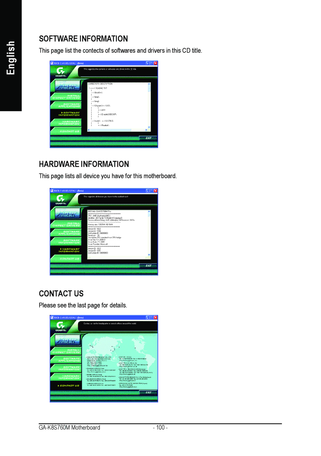 Gigabyte GA-K8S760M user manual Software Information 