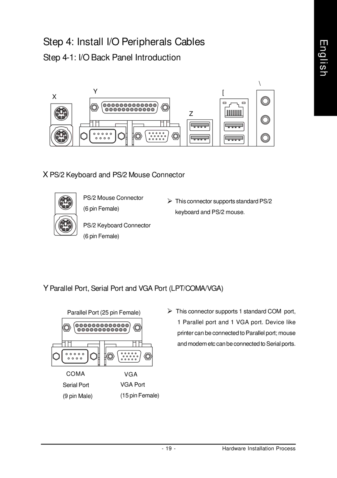 Gigabyte GA-K8S760M user manual Install I/O Peripherals Cables, PS/2 Keyboard and PS/2 Mouse Connector 