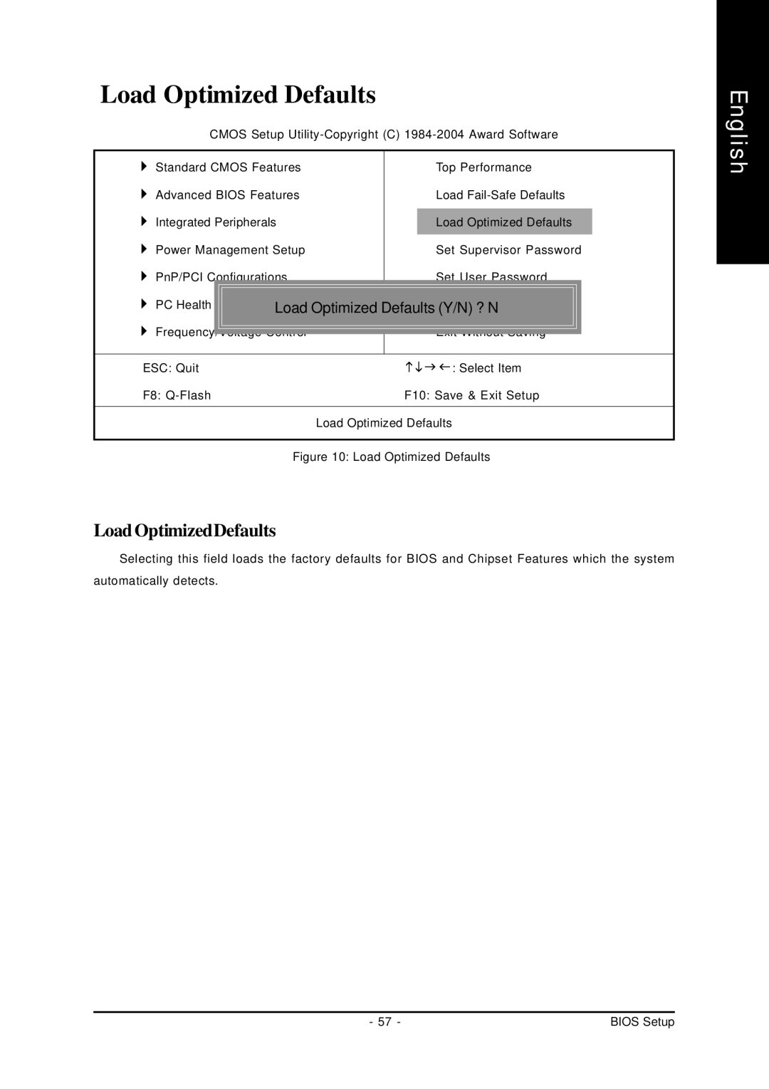 Gigabyte GA-K8S760M user manual Load Optimized Defaults Y/N ? N 