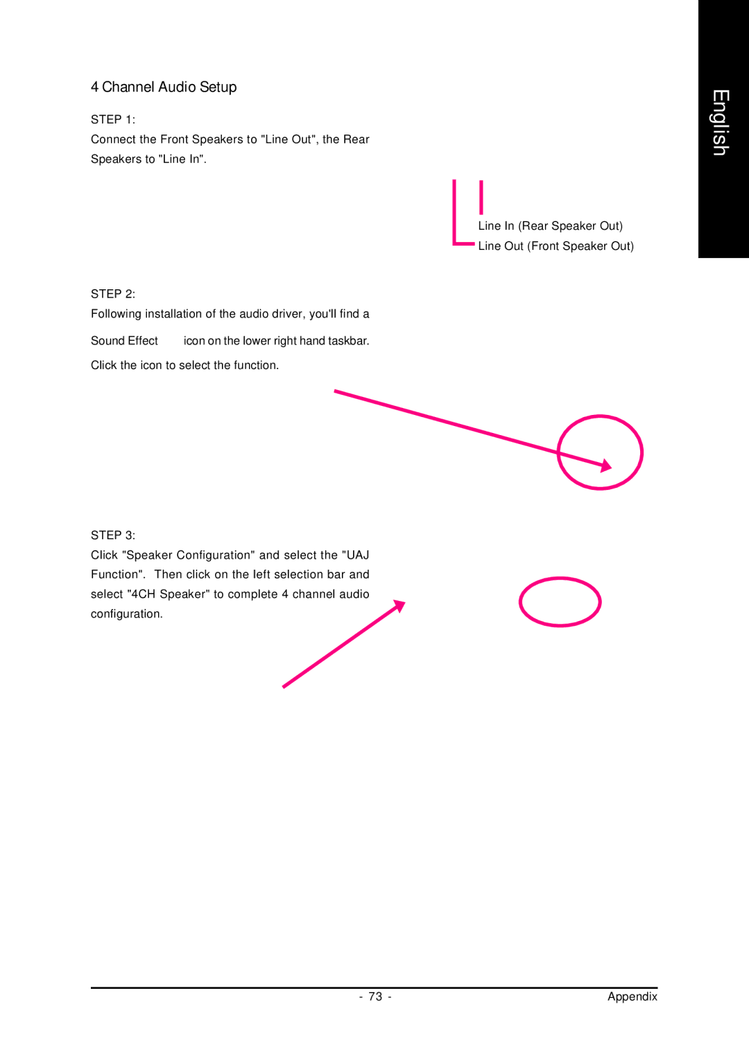 Gigabyte GA-K8U-939 user manual Channel Audio Setup 