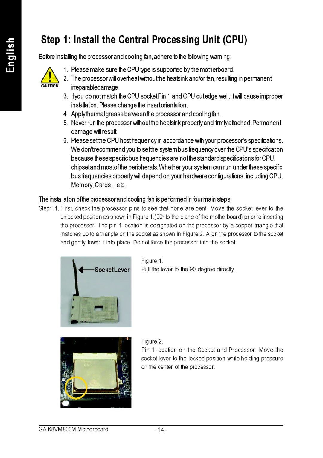 Gigabyte GA-K8VM800M user manual Install the Central Processing Unit CPU 