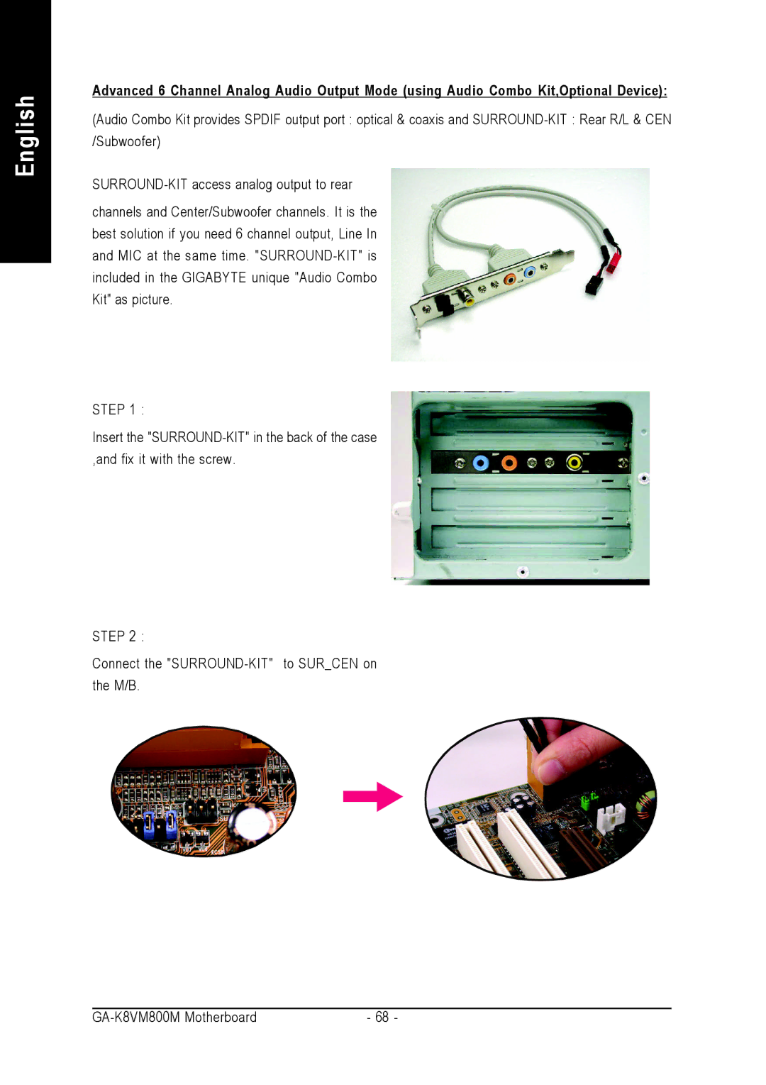 Gigabyte GA-K8VM800M user manual English 