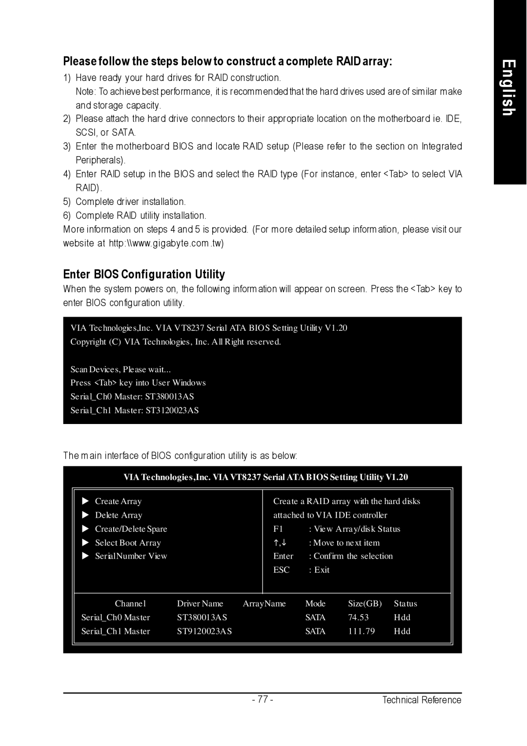 Gigabyte GA-K8VM800M user manual Enter Bios Configuration Utility 