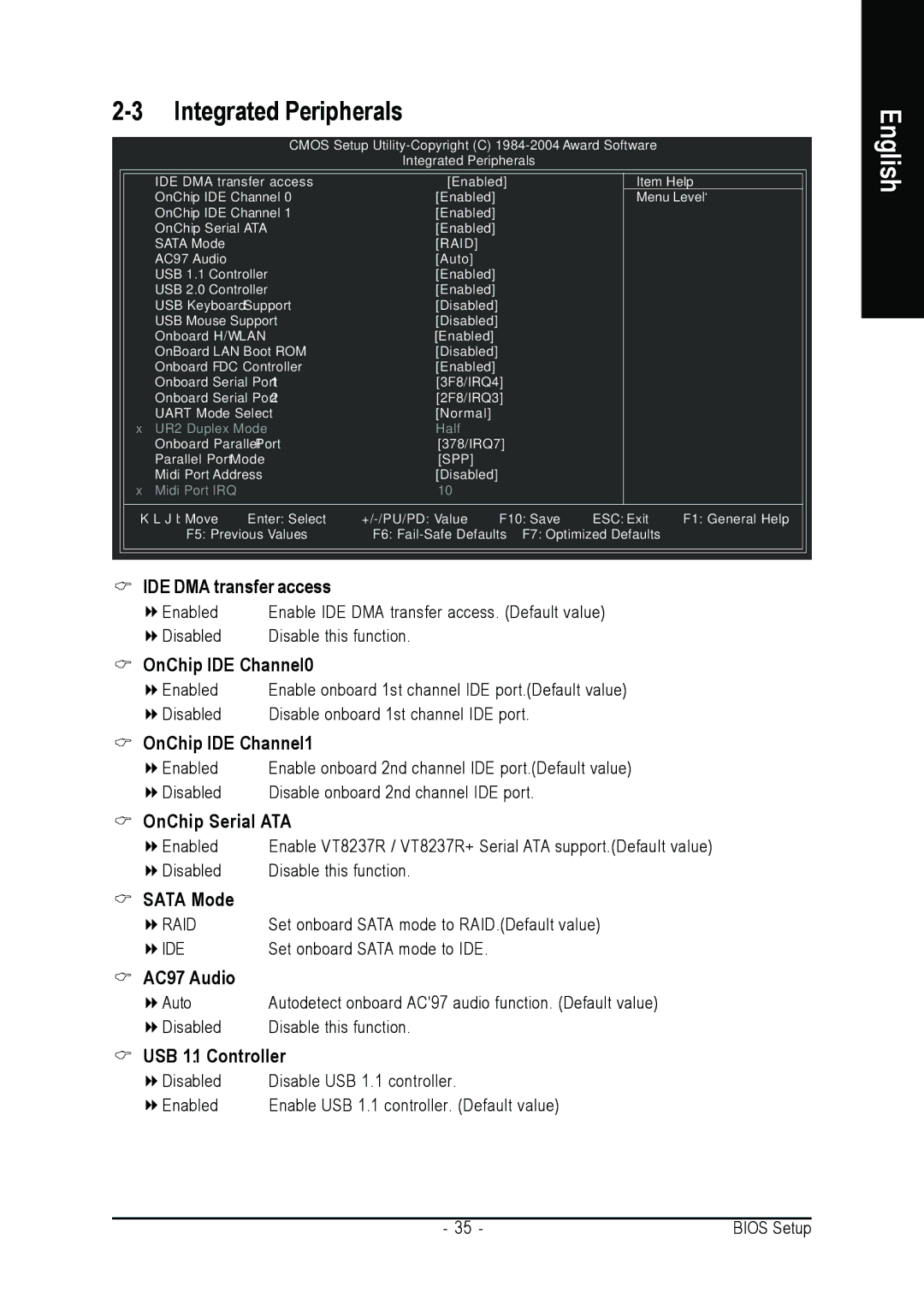 Gigabyte GA-K8VT800-RH user manual Integrated Peripherals, Raid 