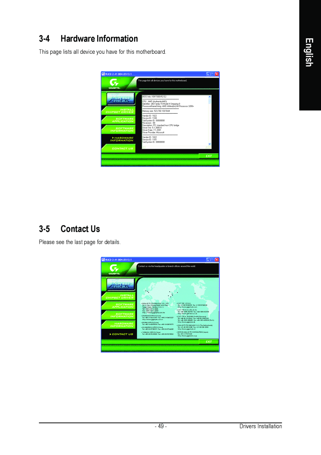 Gigabyte GA-K8VT800-RH user manual Hardware Information, Contact Us 