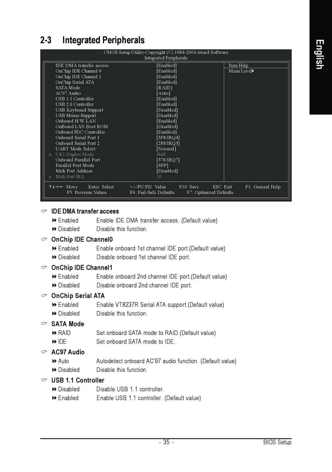 Gigabyte GA-K8VT800 user manual Integrated Peripherals, Raid 