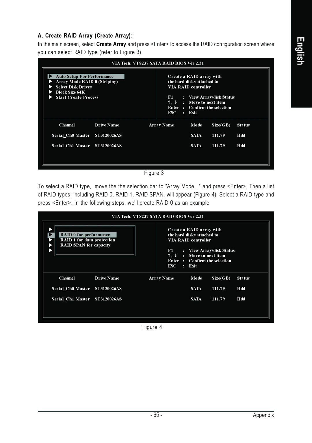 Gigabyte GA-K8VT800 user manual Create RAID Array Create Array 