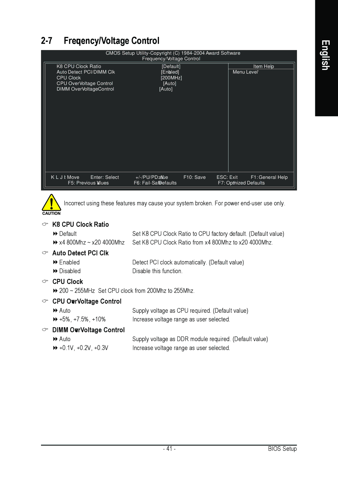 Gigabyte GA-K8VT890-9 user manual Frequency/Voltage Control 